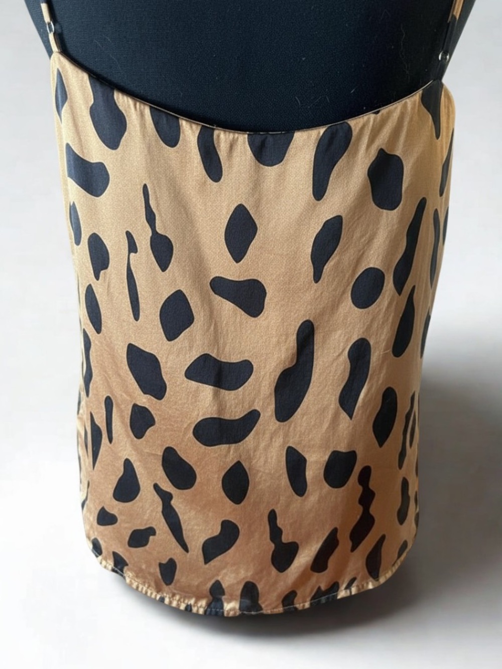 L’Agence Women’s Leopard Print Silk Cami Tank Top - Tan/Black - Picture 3 of 4